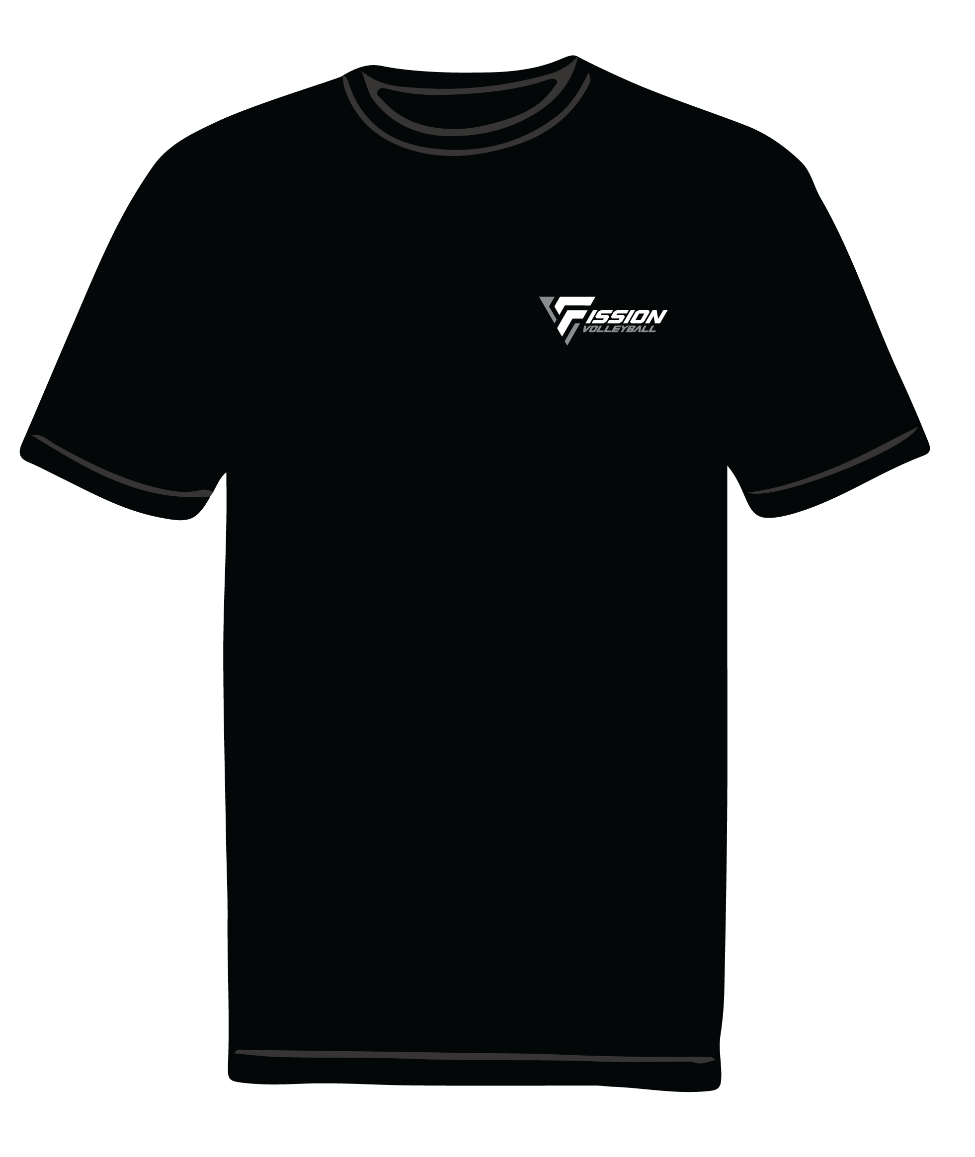 fission volleyball black shirt front